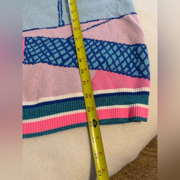 Lilly Pulitzer Ravello Blue Perfect Match Intarsia Vivie Sweater XL - Picture 8 of 10